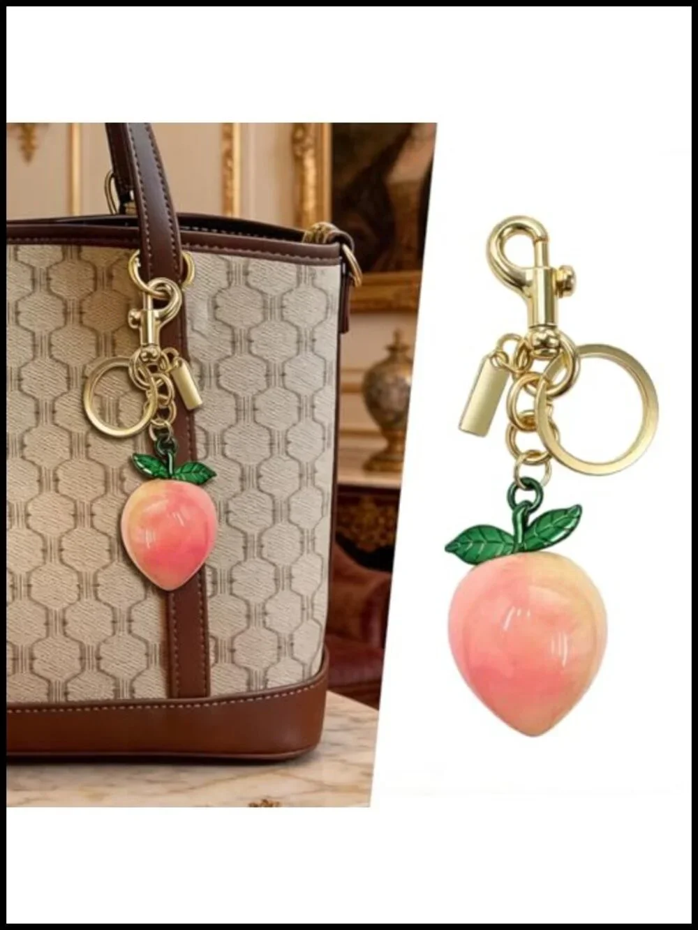 Bag Charms for Women Purse Charm Keychain Metal Resin Durable Glamour